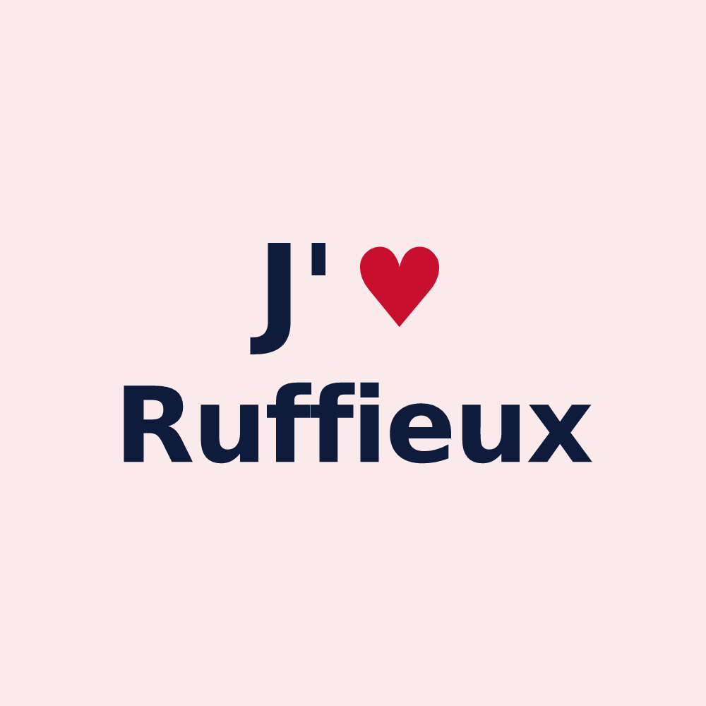 Magnet personnalisé Ruffieux — design J'aime Ruffieux