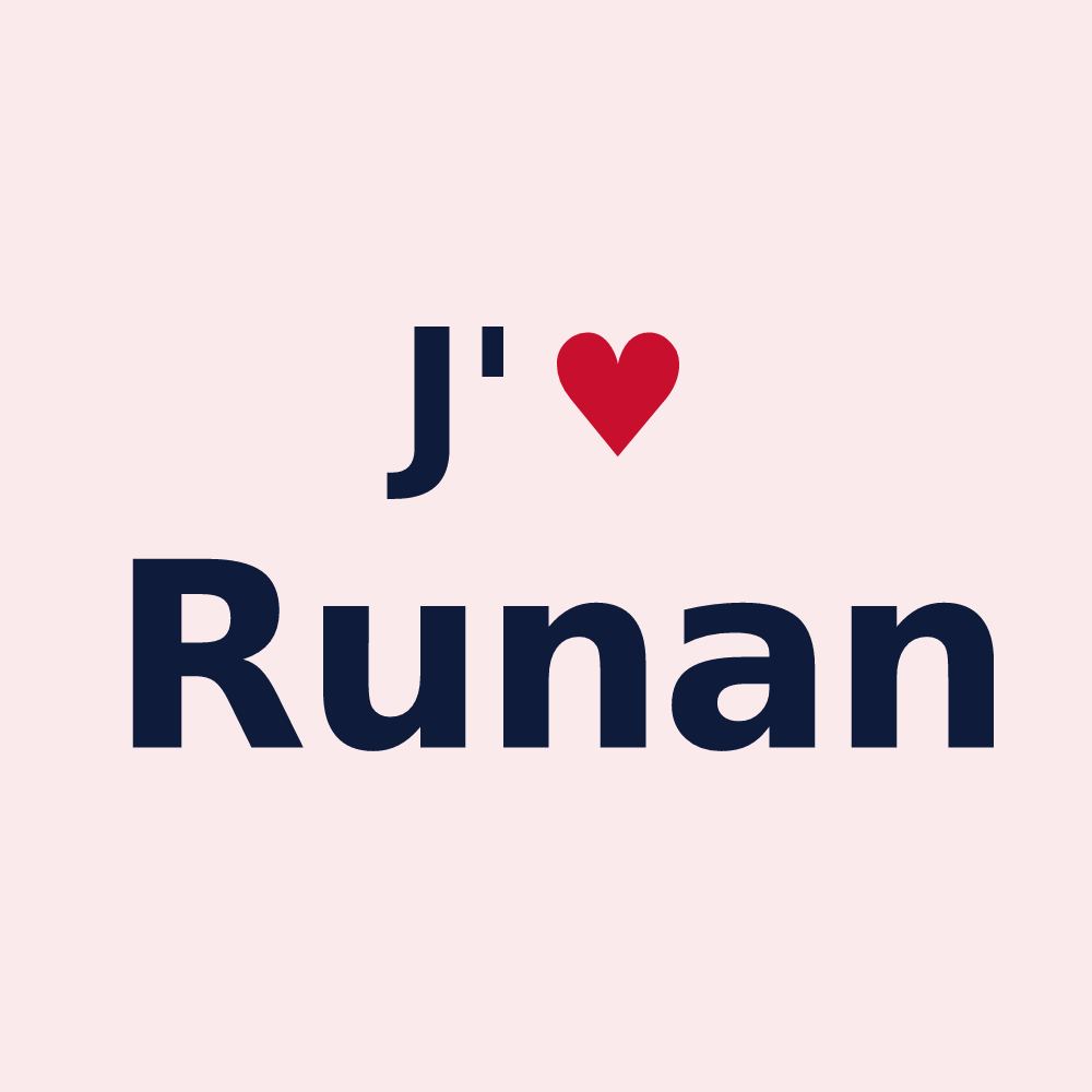 Magnet personnalisé Runan — design J'aime Runan