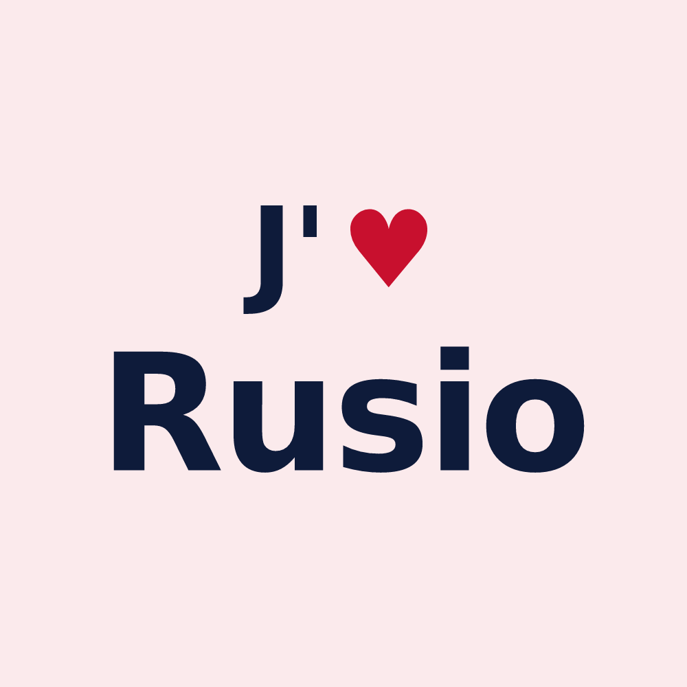 Magnet personnalisé Rusio — design J'aime Rusio