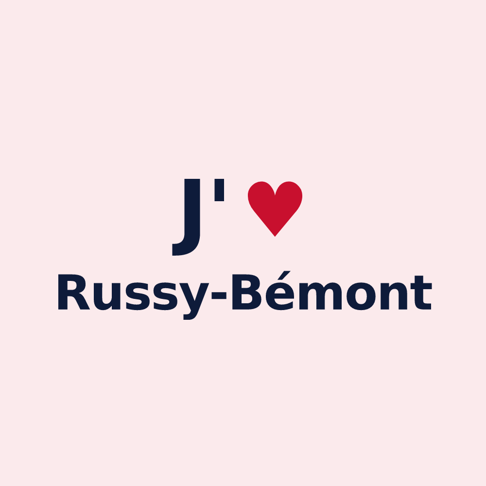 Magnet personnalisé Russy-Bémont — design J'aime Russy-Bémont