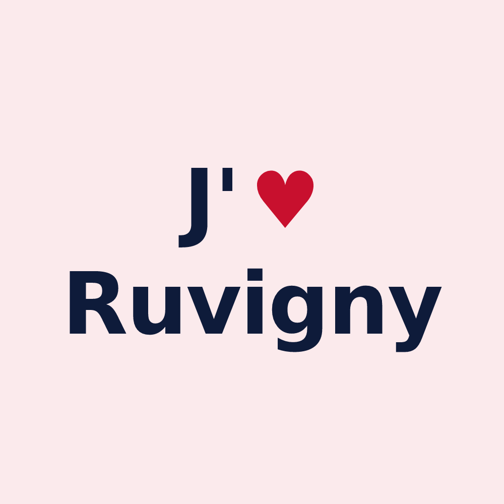 Magnet personnalisé Ruvigny — design J'aime Ruvigny
