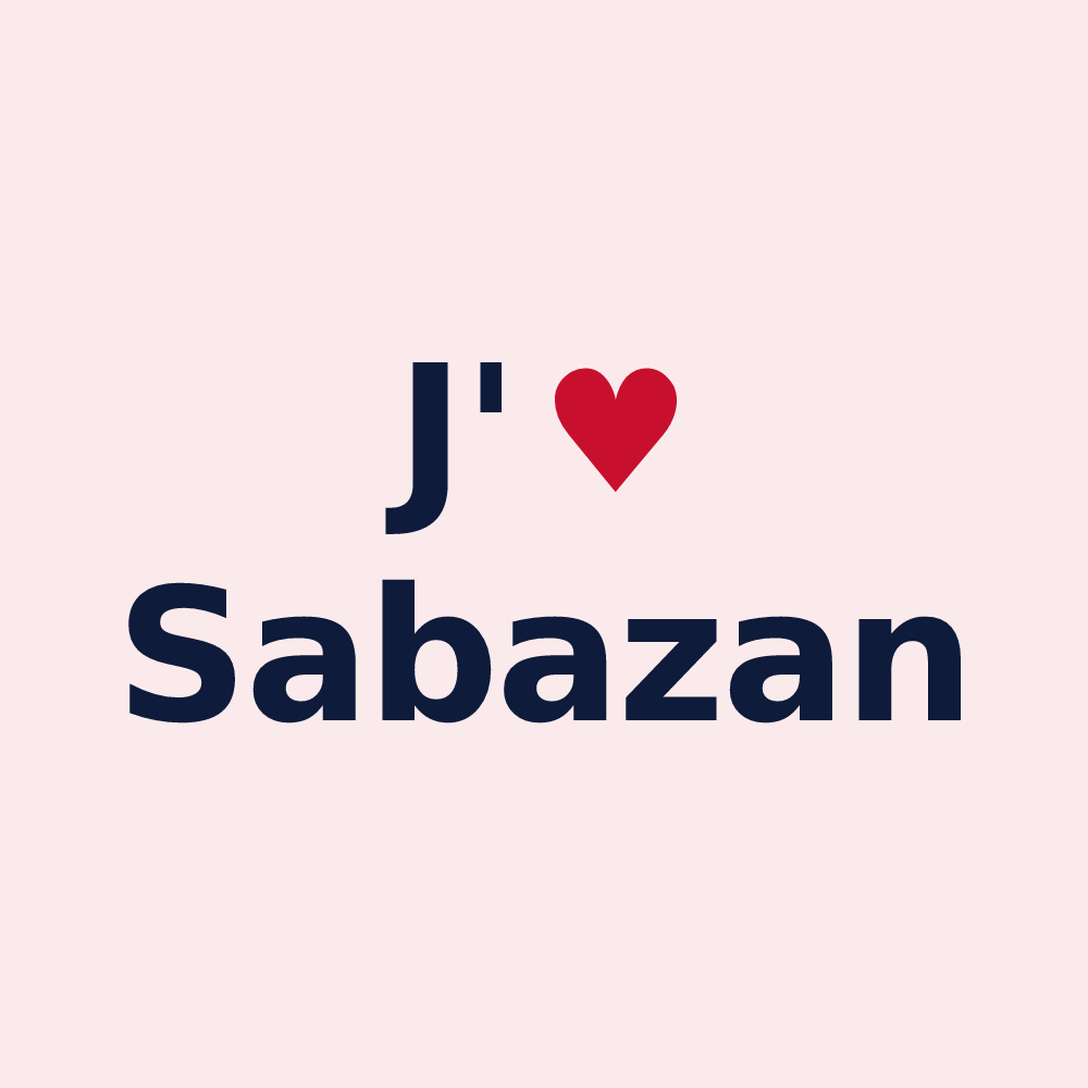 Magnet personnalisé Sabazan — design J'aime Sabazan