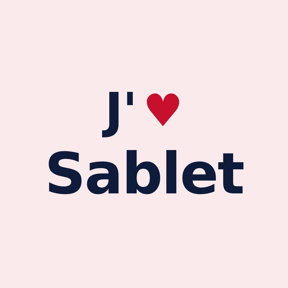 Magnet personnalisé Sablet — design « J'aime Sablet » imprimé sur le magnet