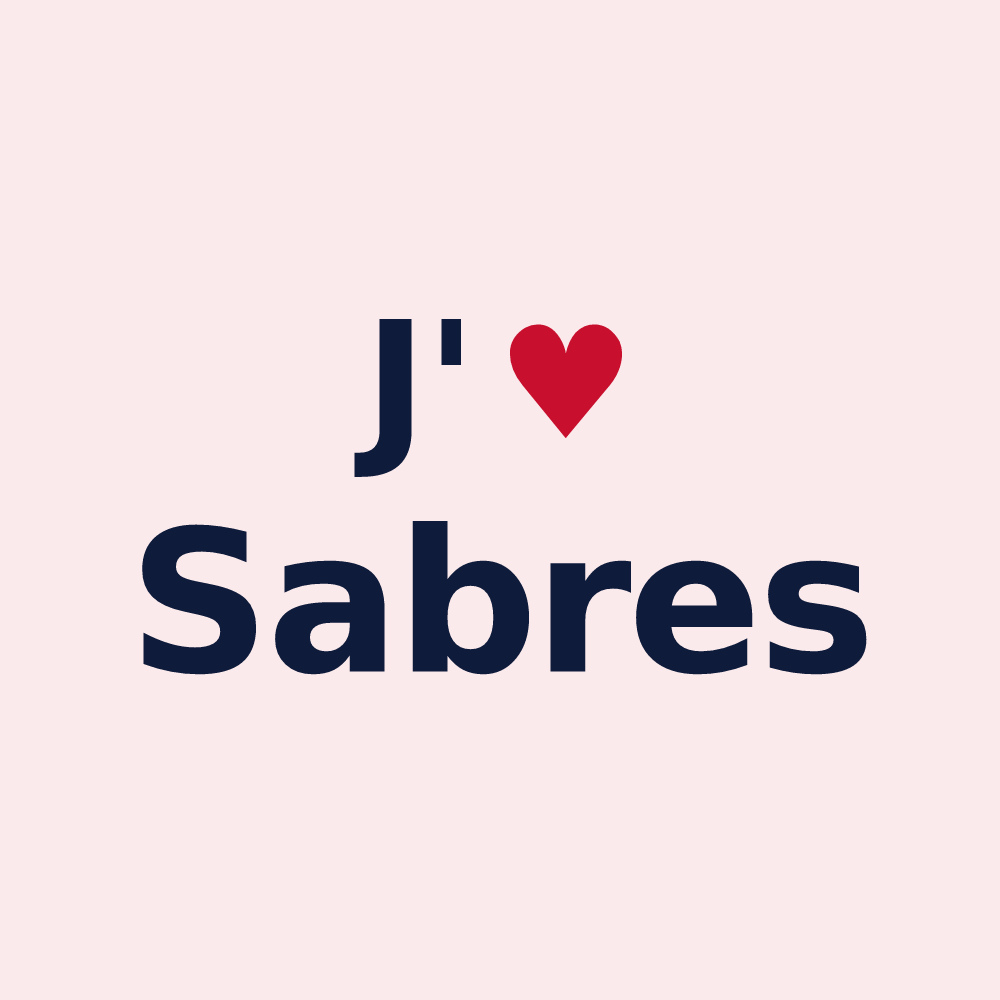 Magnet personnalisé Sabres — design J'aime Sabres