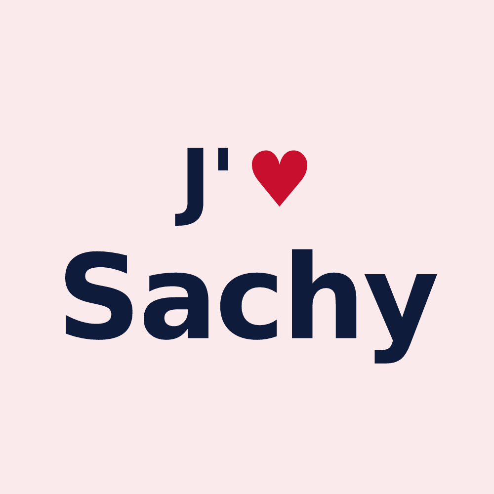 Magnet personnalisé Sachy — design « J'aime Sachy » imprimé sur le magnet