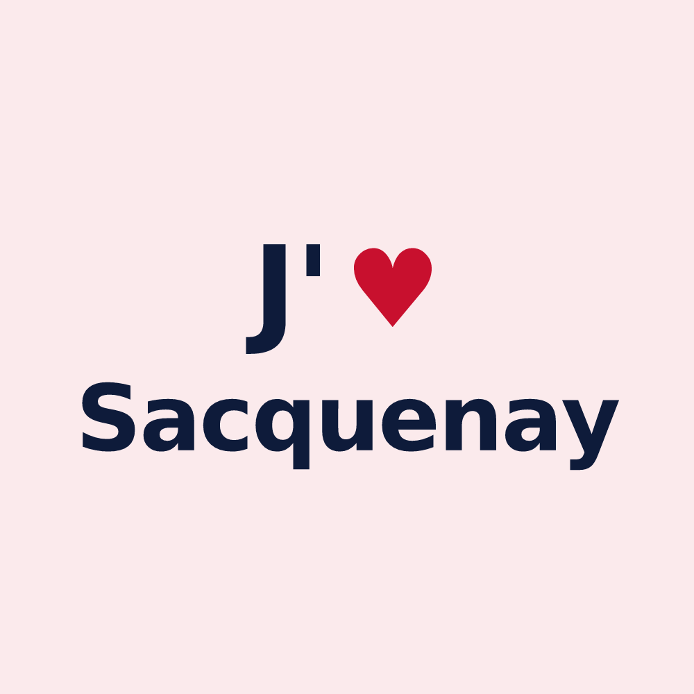 Magnet personnalisé Sacquenay — design J'aime Sacquenay