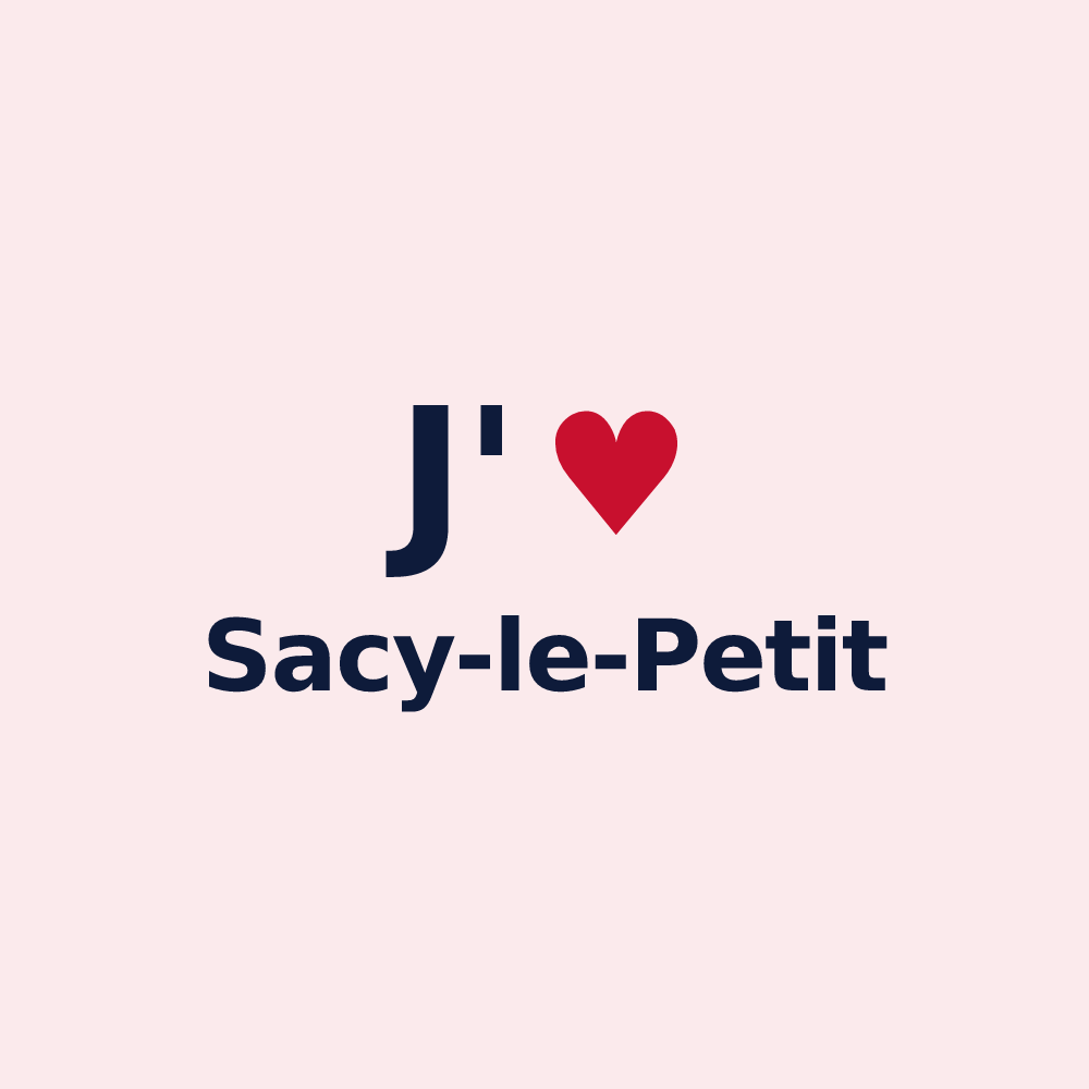 Magnet personnalisé Sacy-le-Petit — design « J'aime Sacy-le-Petit » imprimé sur le magnet