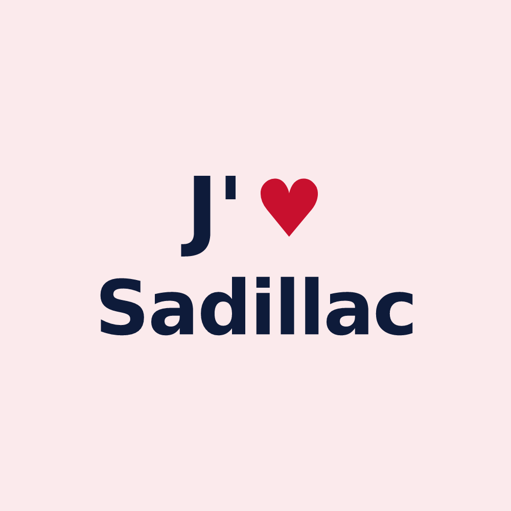 Magnet personnalisé Sadillac — design J'aime Sadillac