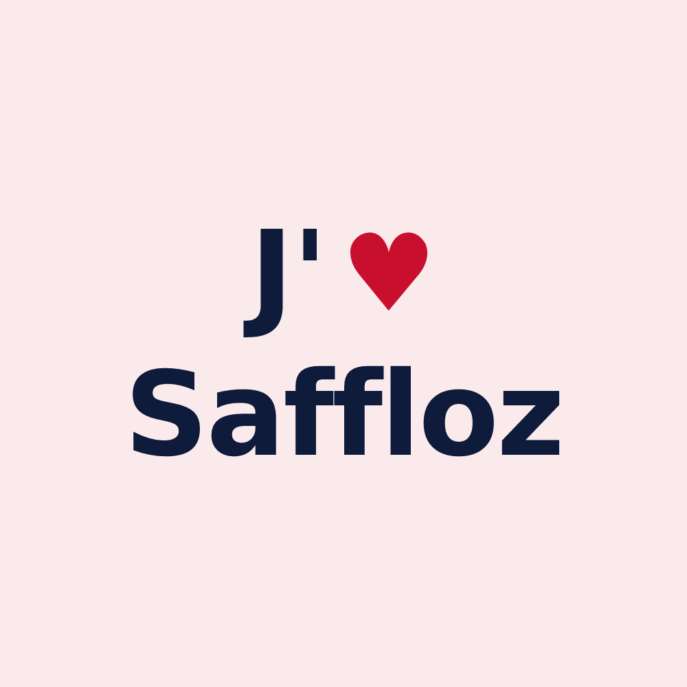 Magnet personnalisé Saffloz — design J'aime Saffloz