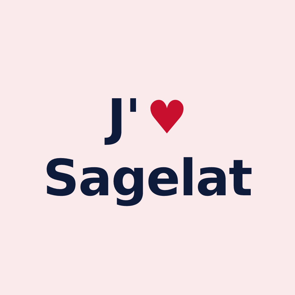 Magnet personnalisé Sagelat — design « J'aime Sagelat » imprimé sur le magnet