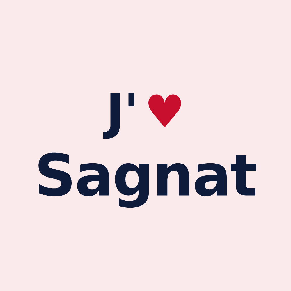 Magnet personnalisé Sagnat — design J'aime Sagnat