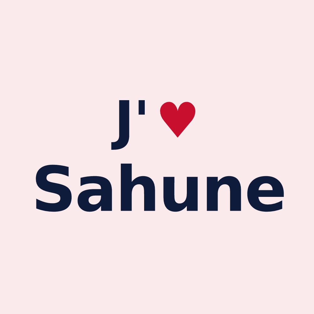 Magnet personnalisé Sahune — design J'aime Sahune
