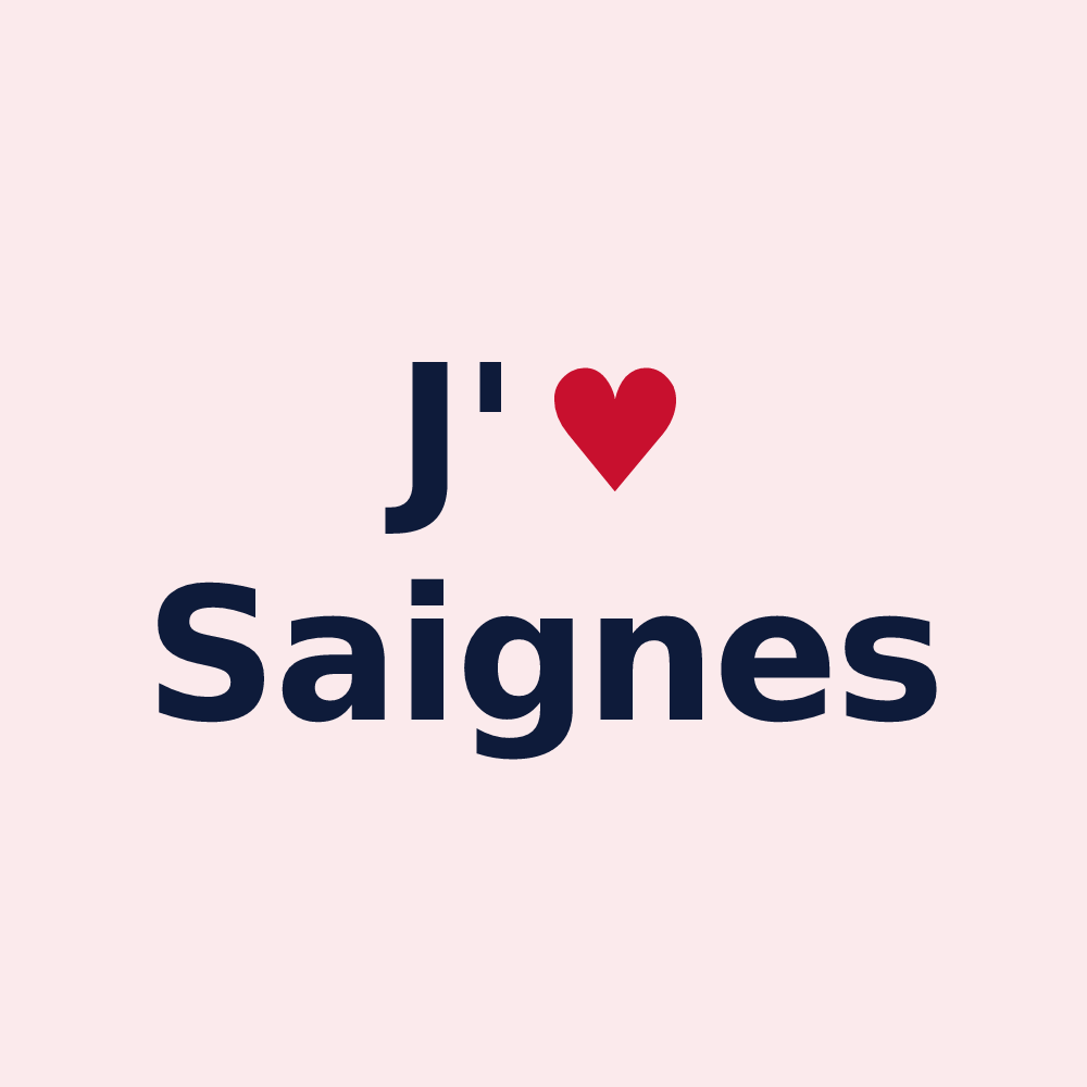 Magnet personnalisé Saignes — design J'aime Saignes