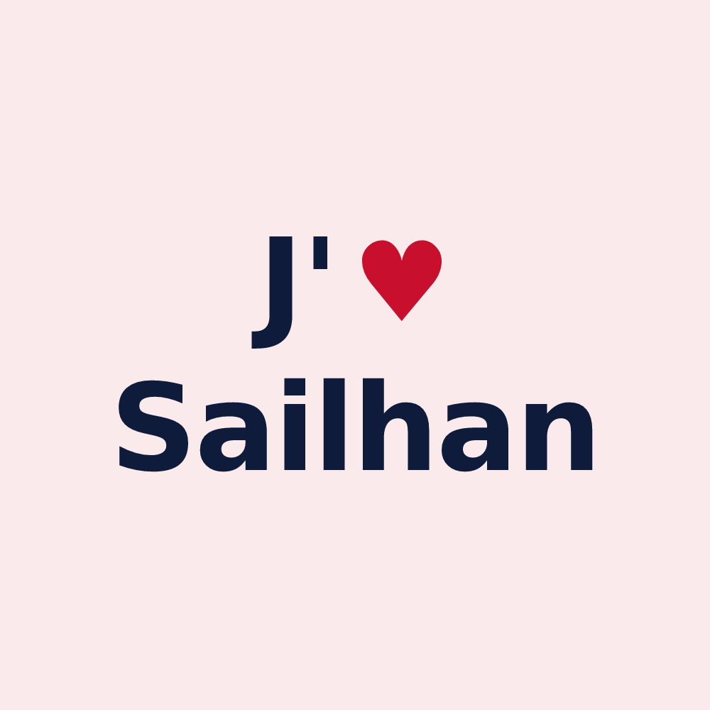 Magnet personnalisé Sailhan — design J'aime Sailhan