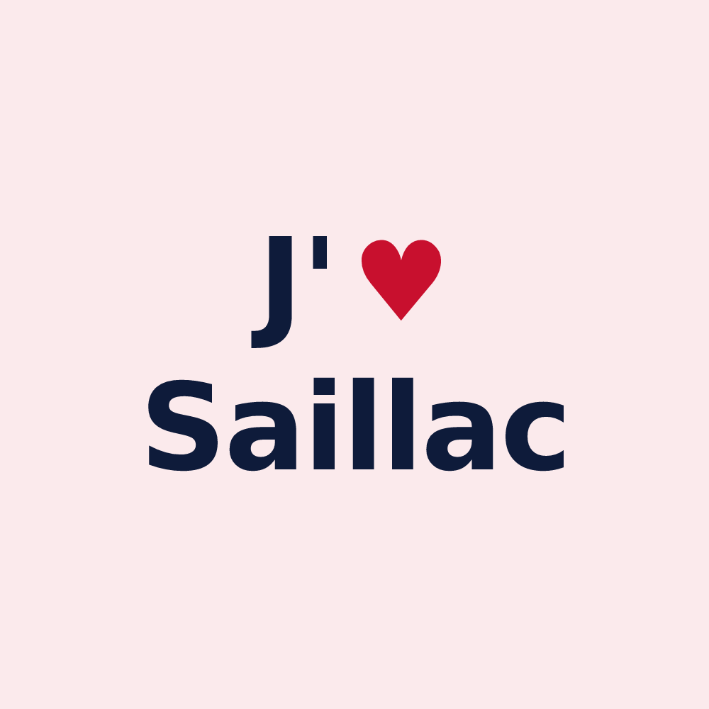 Magnet personnalisé Saillac — design J'aime Saillac