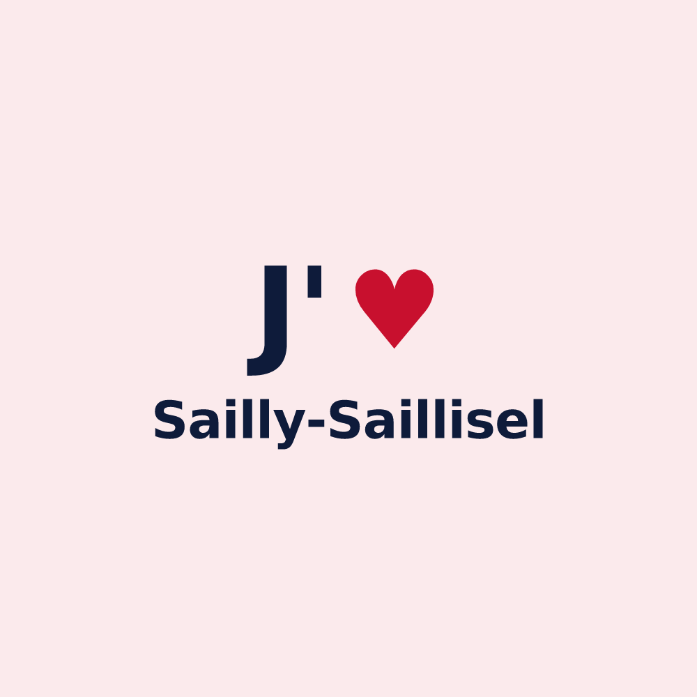 Magnet personnalisé Sailly-Saillisel — design J'aime Sailly-Saillisel