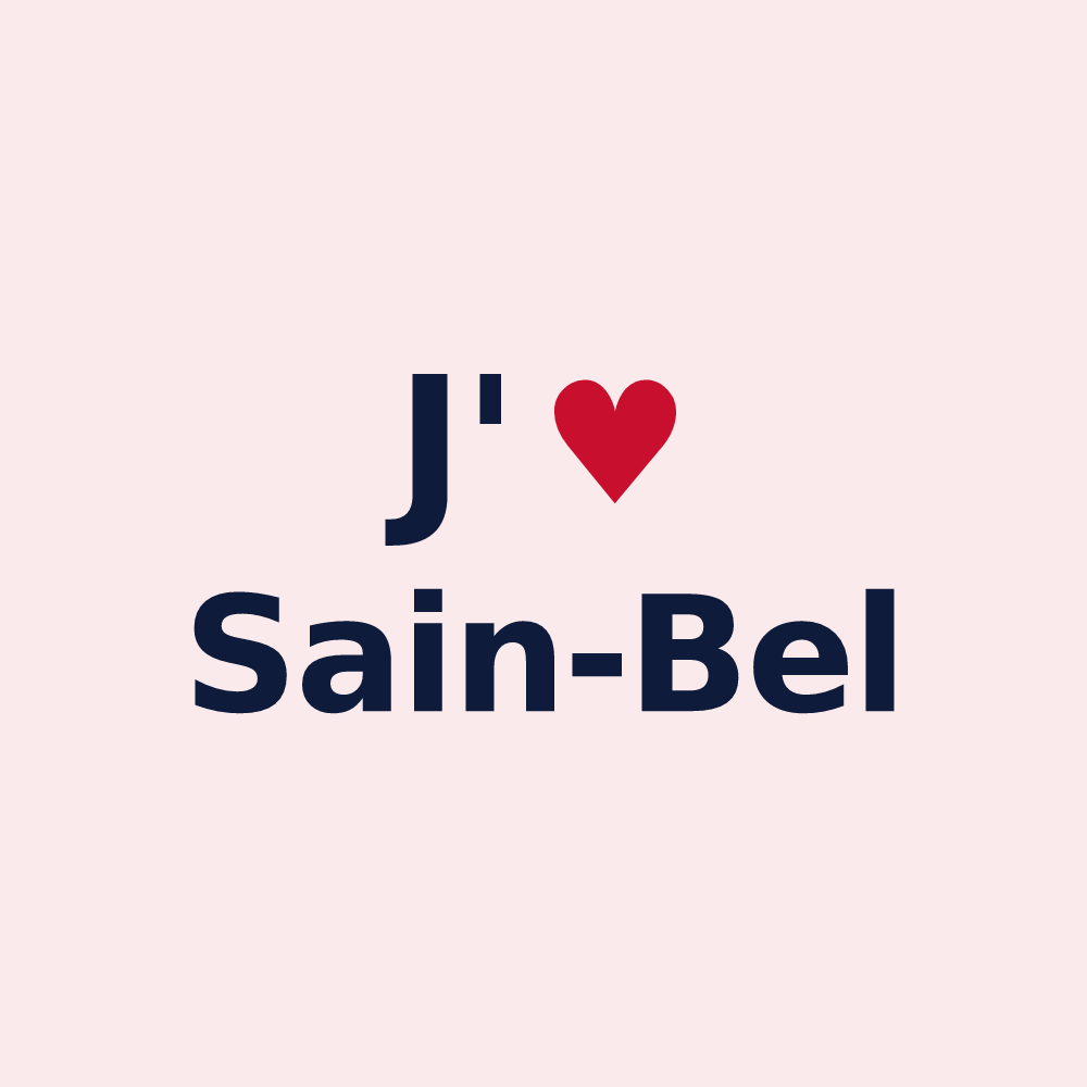 Magnet personnalisé Sain-Bel — design J'aime Sain-Bel