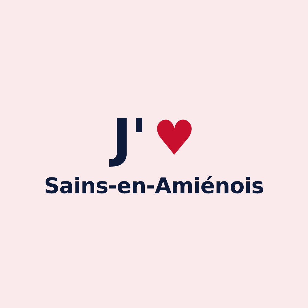 Magnet personnalisé Sains-en-Amiénois — design « J'aime Sains-en-Amiénois » imprimé sur le magnet