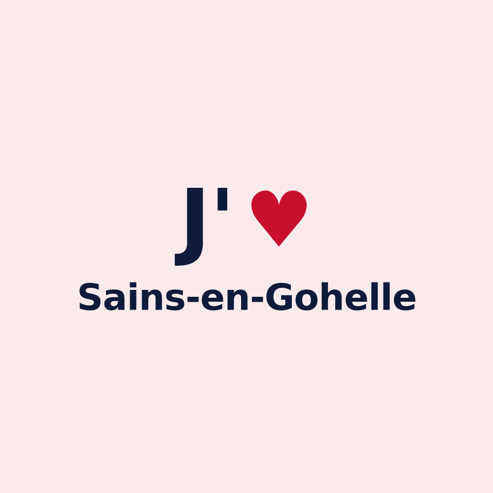Magnet personnalisé Sains-en-Gohelle — design « J'aime Sains-en-Gohelle » imprimé sur le magnet