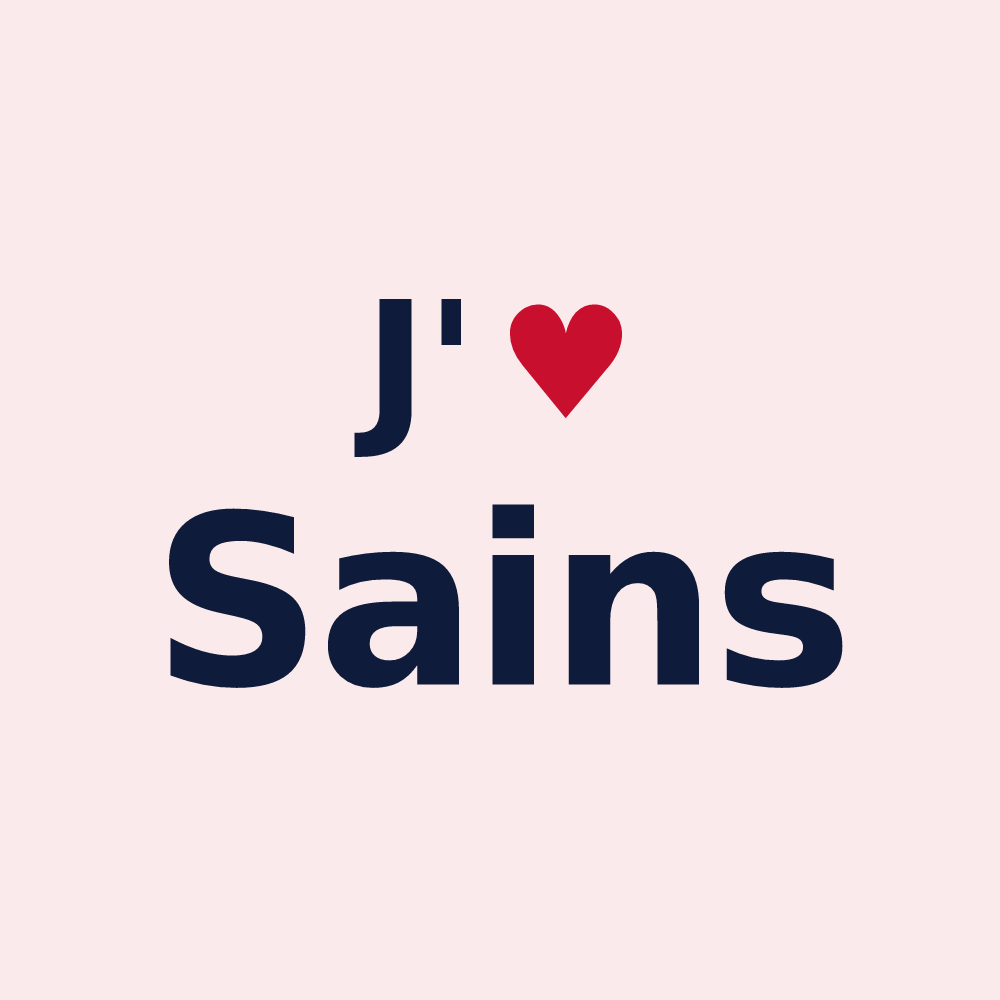 Magnet personnalisé Sains — design « J'aime Sains » imprimé sur le magnet