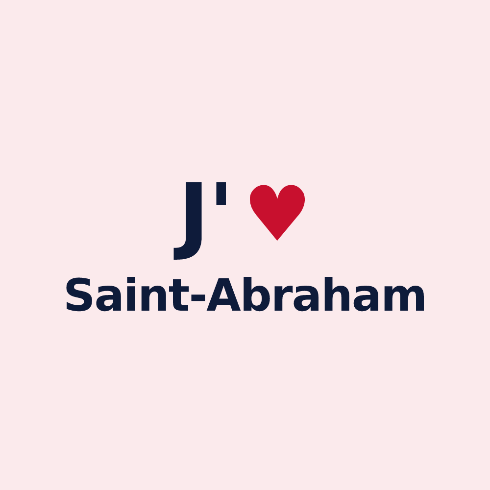 Magnet personnalisé Saint-Abraham — design « J'aime Saint-Abraham » imprimé sur le magnet