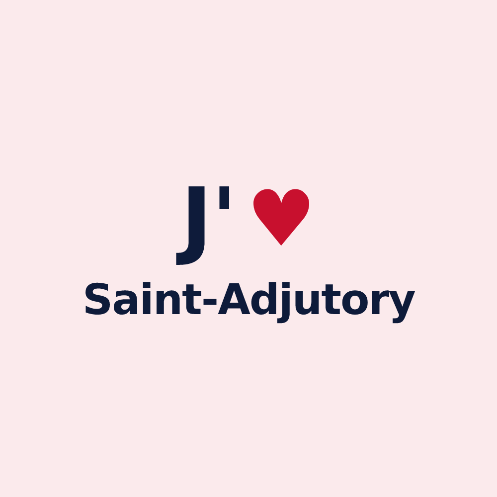 Magnet personnalisé Saint-Adjutory — design « J'aime Saint-Adjutory » imprimé sur le magnet