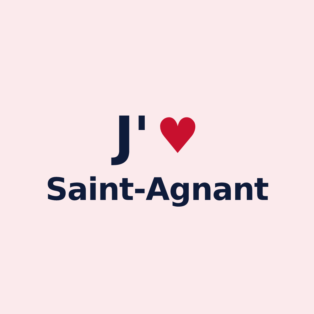 Magnet personnalisé Saint-Agnant — design « J'aime Saint-Agnant » imprimé sur le magnet