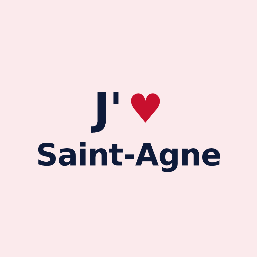 Magnet personnalisé Saint-Agne — design J'aime Saint-Agne
