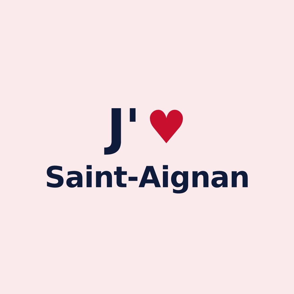 Magnet personnalisé Saint-Aignan — design J'aime Saint-Aignan