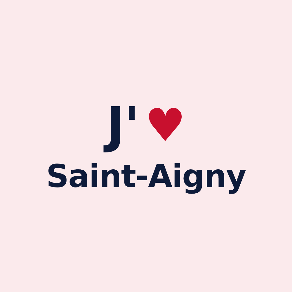 Magnet personnalisé Saint-Aigny — design J'aime Saint-Aigny