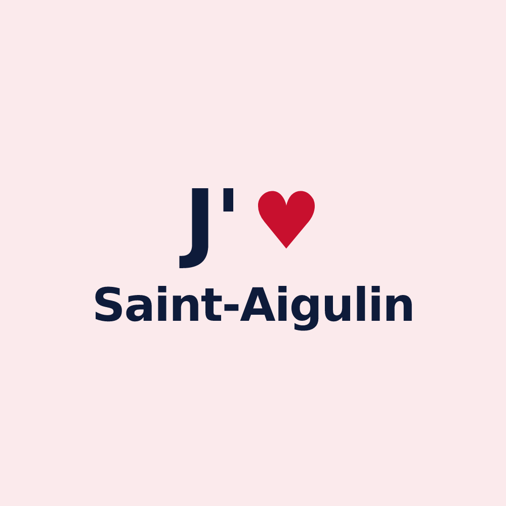 Magnet personnalisé Saint-Aigulin — design J'aime Saint-Aigulin