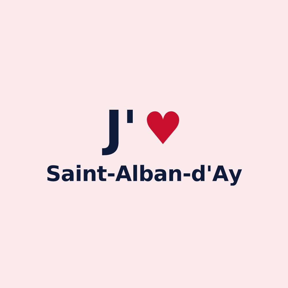 Magnet personnalisé Saint-Alban-d'Ay — design « J'aime Saint-Alban-d'Ay » imprimé sur le magnet