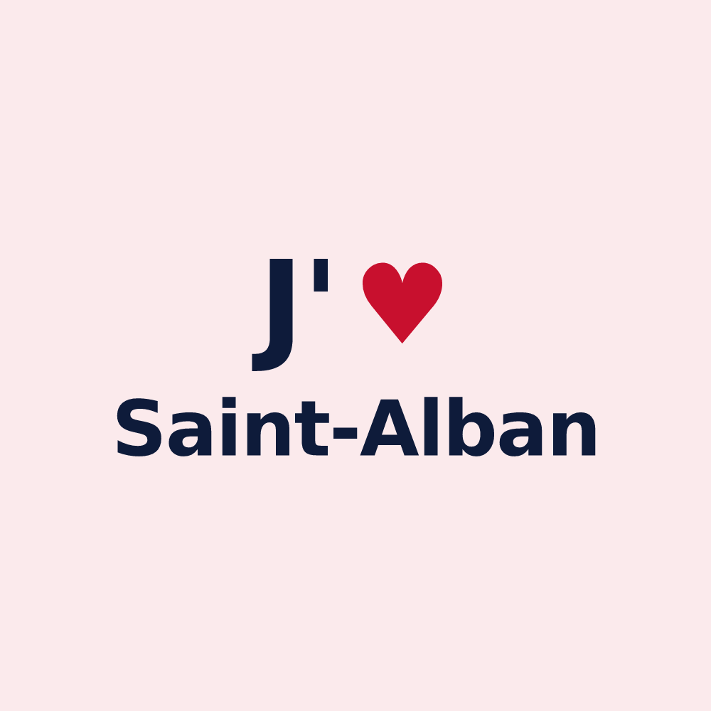 Magnet personnalisé Saint-Alban — design J'aime Saint-Alban