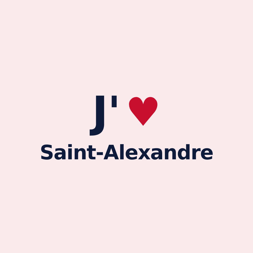 Magnet personnalisé Saint-Alexandre — design J'aime Saint-Alexandre