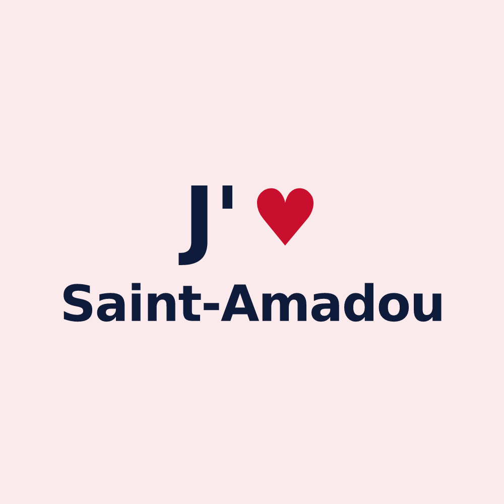 Magnet personnalisé Saint-Amadou — design « J'aime Saint-Amadou » imprimé sur le magnet
