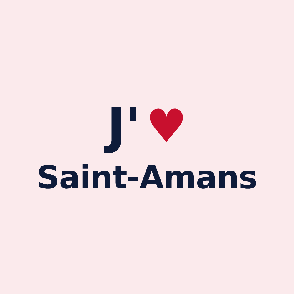 Magnet personnalisé Saint-Amans — design J'aime Saint-Amans