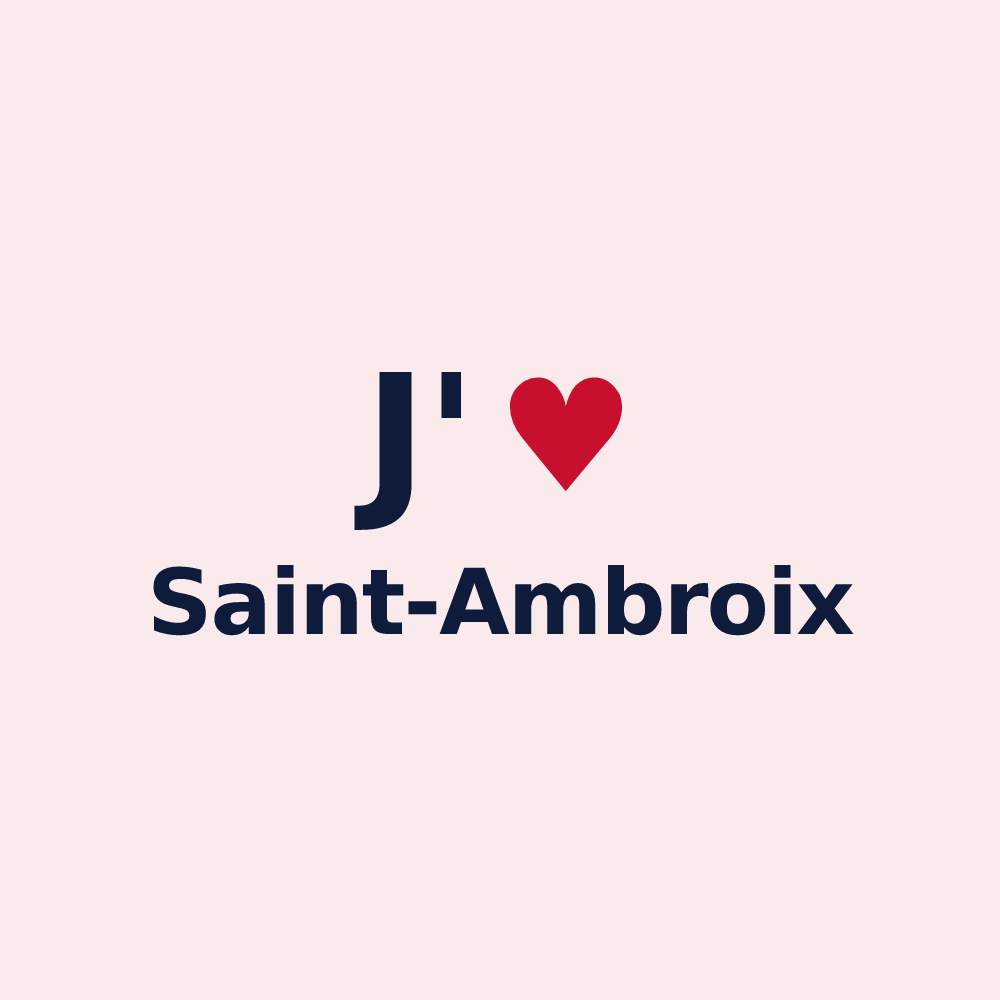 Magnet personnalisé Saint-Ambroix — design J'aime Saint-Ambroix