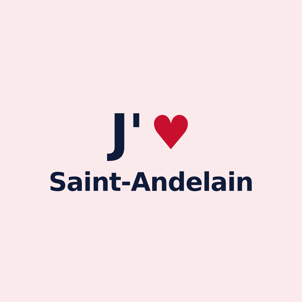 Magnet personnalisé Saint-Andelain — design « J'aime Saint-Andelain » imprimé sur le magnet
