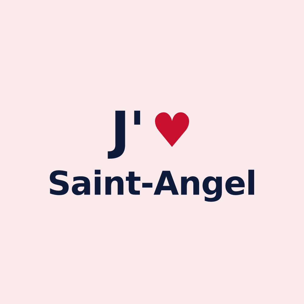 Magnet personnalisé Saint-Angel — design « J'aime Saint-Angel » imprimé sur le magnet