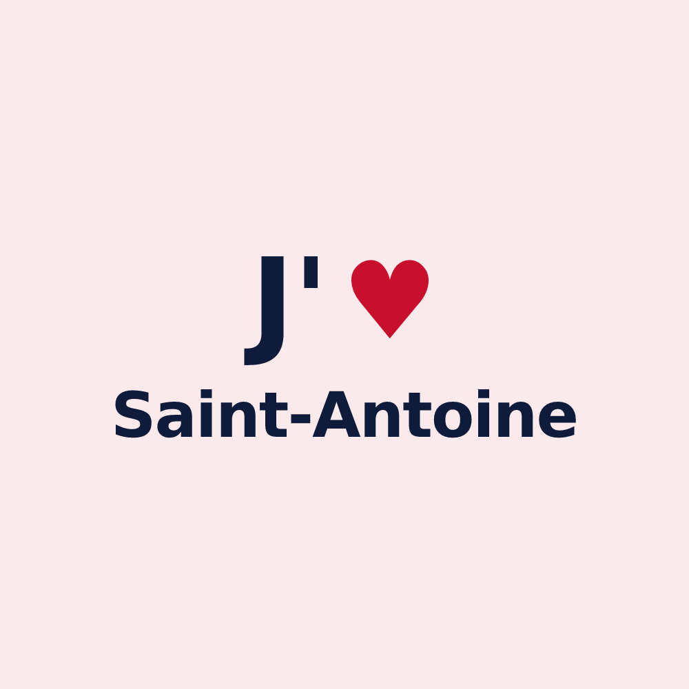 Magnet personnalisé Saint-Antoine — design « J'aime Saint-Antoine » imprimé sur le magnet