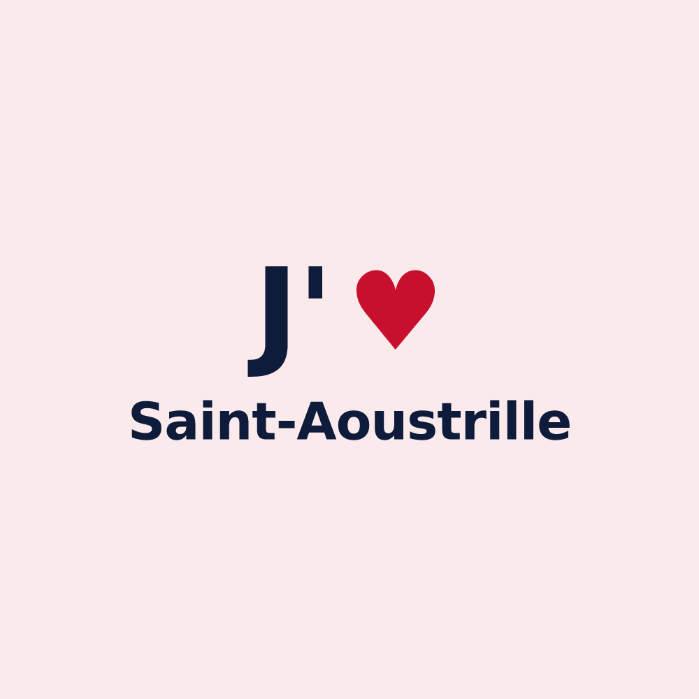 Magnet personnalisé Saint-Aoustrille — design J'aime Saint-Aoustrille