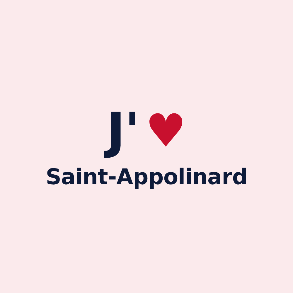 Magnet personnalisé Saint-Appolinard — design J'aime Saint-Appolinard