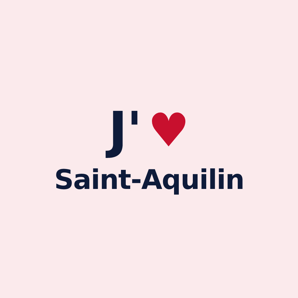 Magnet personnalisé Saint-Aquilin — design J'aime Saint-Aquilin