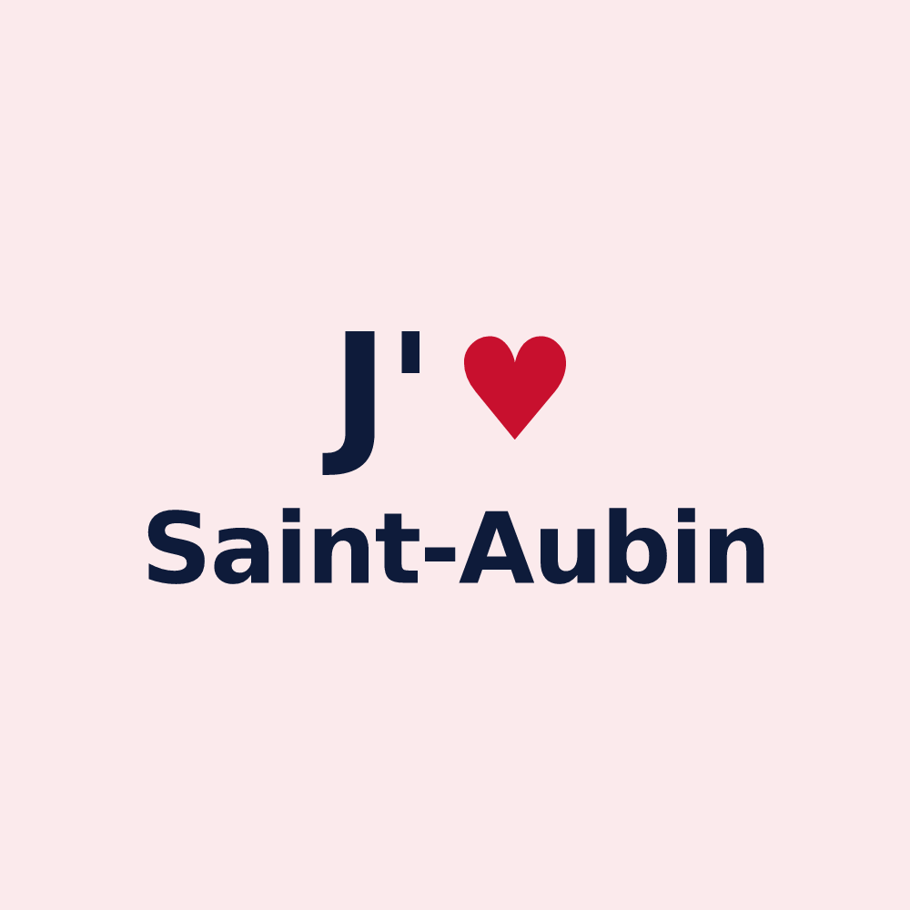 Magnet personnalisé Saint-Aubin — design J'aime Saint-Aubin