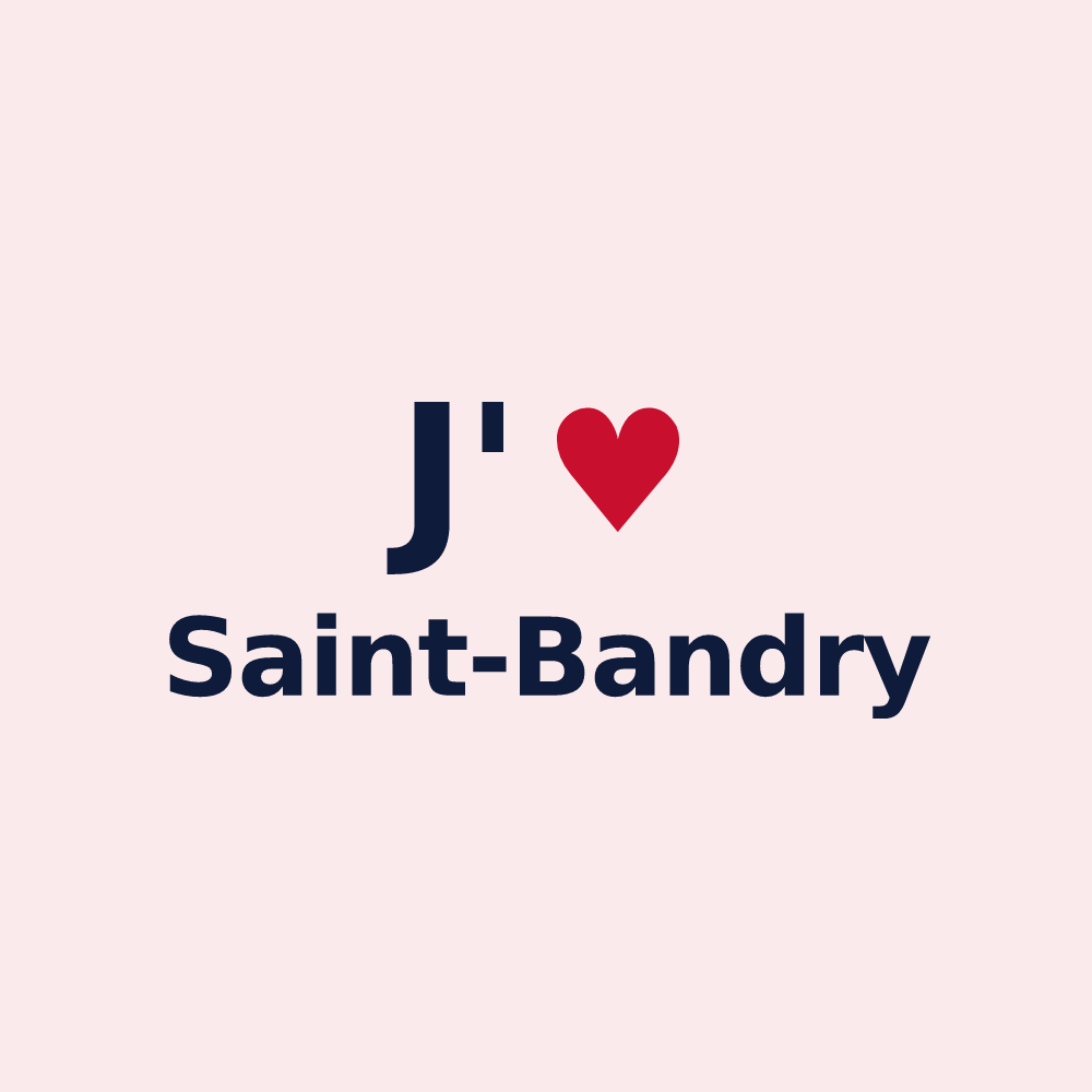 Magnet personnalisé Saint-Bandry — design « J'aime Saint-Bandry » imprimé sur le magnet