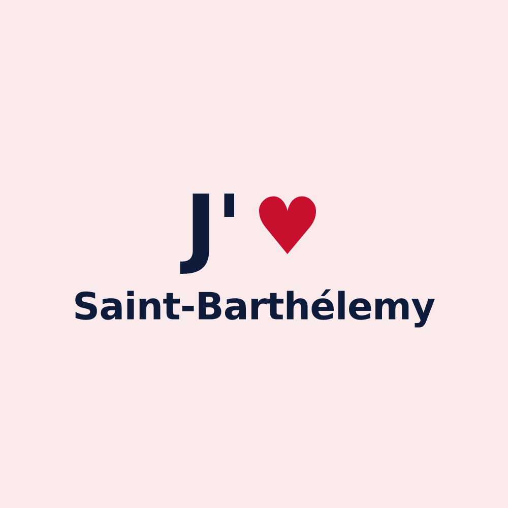 Magnet personnalisé Saint-Barthélemy — design J'aime Saint-Barthélemy