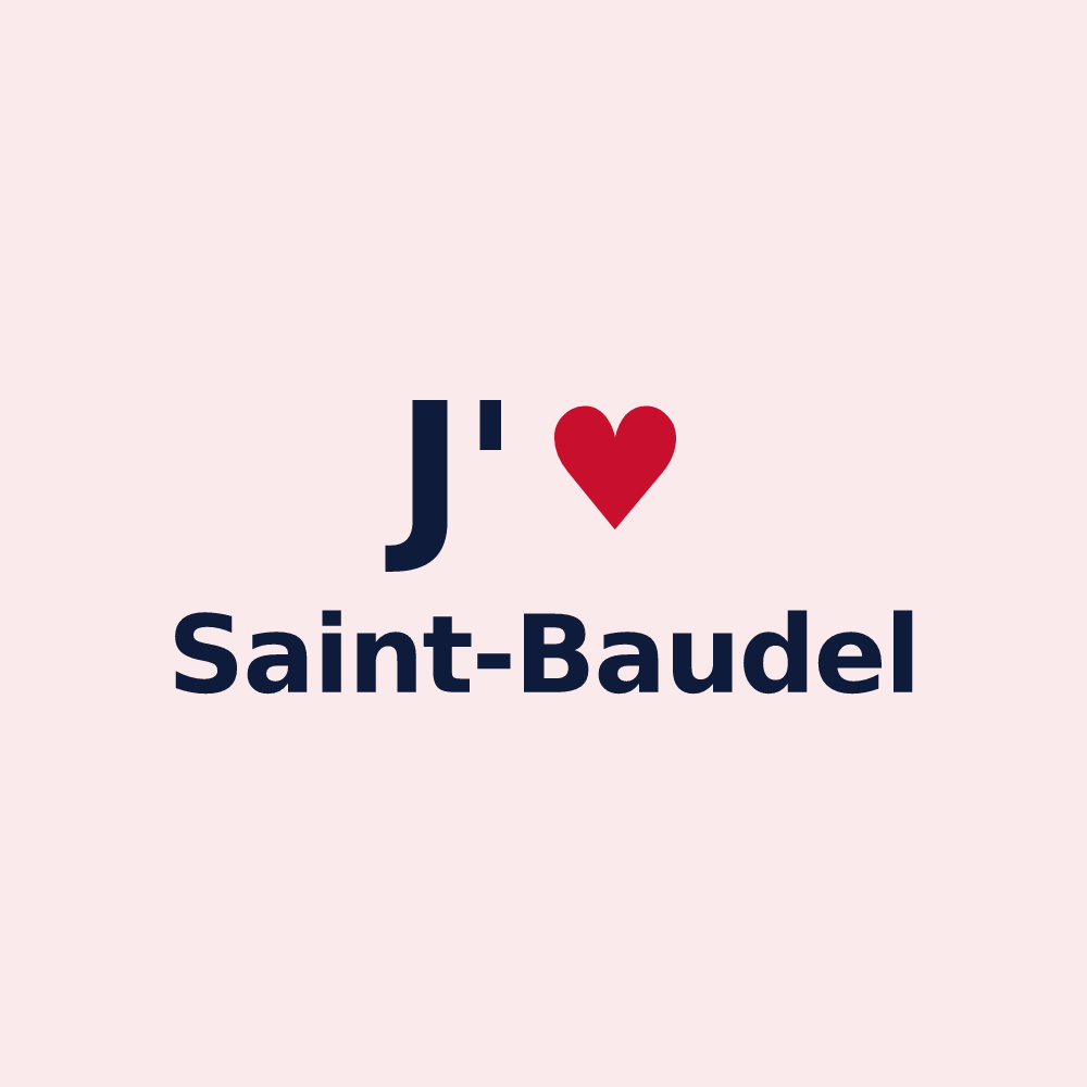 Magnet personnalisé Saint-Baudel — design J'aime Saint-Baudel