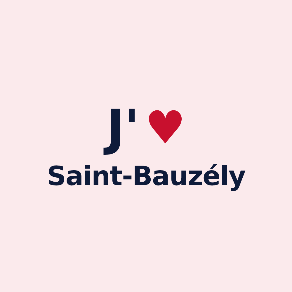 Magnet personnalisé Saint-Bauzély — design J'aime Saint-Bauzély