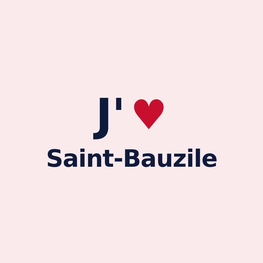 Magnet personnalisé Saint-Bauzile — design J'aime Saint-Bauzile