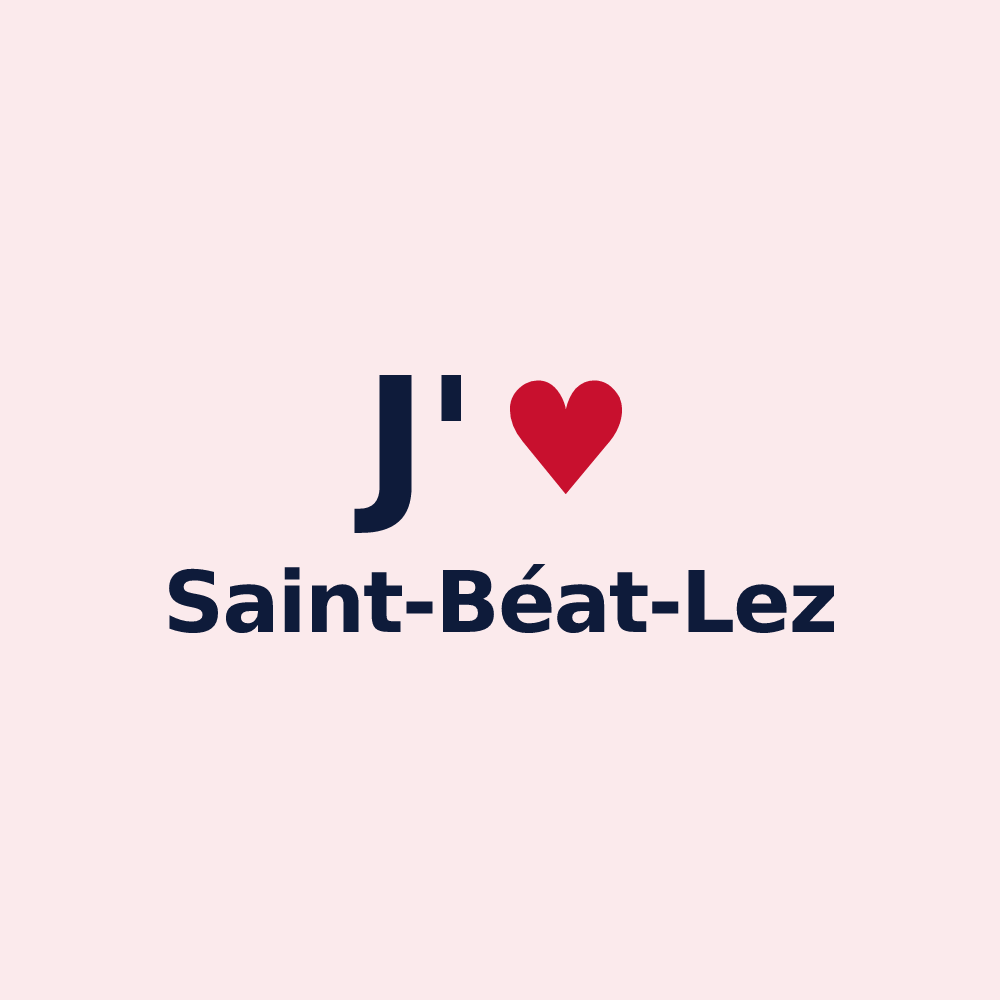 Magnet personnalisé Saint-Béat-Lez — design J'aime Saint-Béat-Lez